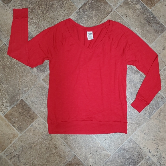 PINK VICTORIA'S SECRET V-Neck Long Sleeve Shirt - Picture 1 of 5